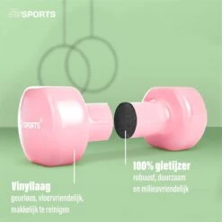 ScSPORTS® Dumbbells - 2 X 0,5 Kg - Vinyl - Pastel Roze - Gewichten - Halters -FitForce Outlet Winkel 1200x1200 199