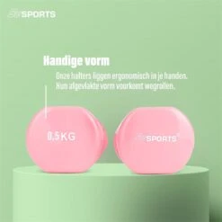 ScSPORTS® Dumbbells - 2 X 0,5 Kg - Vinyl - Pastel Roze - Gewichten - Halters -FitForce Outlet Winkel 1200x1200 200