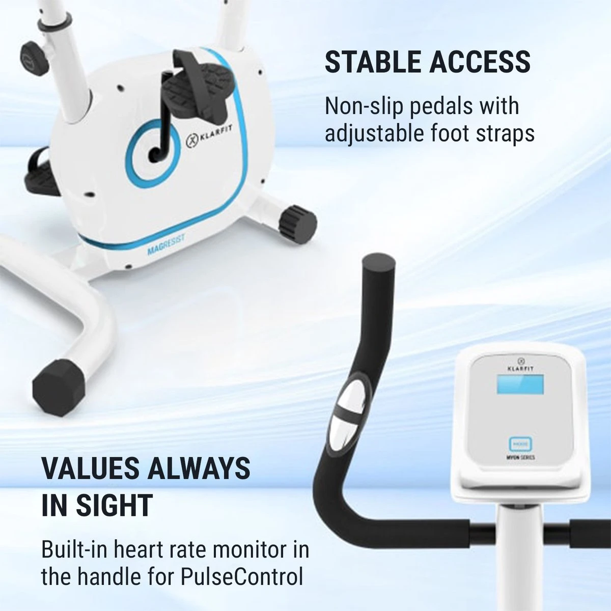 Klarfit Myon Cycle Hometrainer - Fitness Fiets - 8 Standen - Cardio Bike Met Trainingscomputer - Magnetisch Remsysteem - 12kg Vliegwielmassa - SmartCardio Studio Met Tablethouder En Kinomap-app 9 Klarfit Myon Cycle Hometrainer - Fitness Fiets - 8 Standen - Cardio Bike Met Trainingscomputer - Magnetisch Remsysteem - 12kg Vliegwielmassa - SmartCardio Studio Met Tablethouder En Kinomap-app - Afbeelding 9