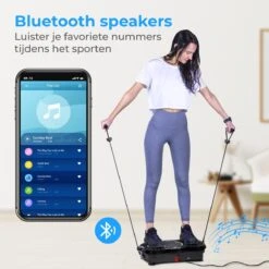 Nuvance - Trilplaat Fitness - Met Bluetooth Speaker - Incl Stretchbands - Voor Benen En Bloedsomloop - Trainingsapparatuur Voor Uithoudingstraining -FitForce Outlet Winkel 1200x1200 2094