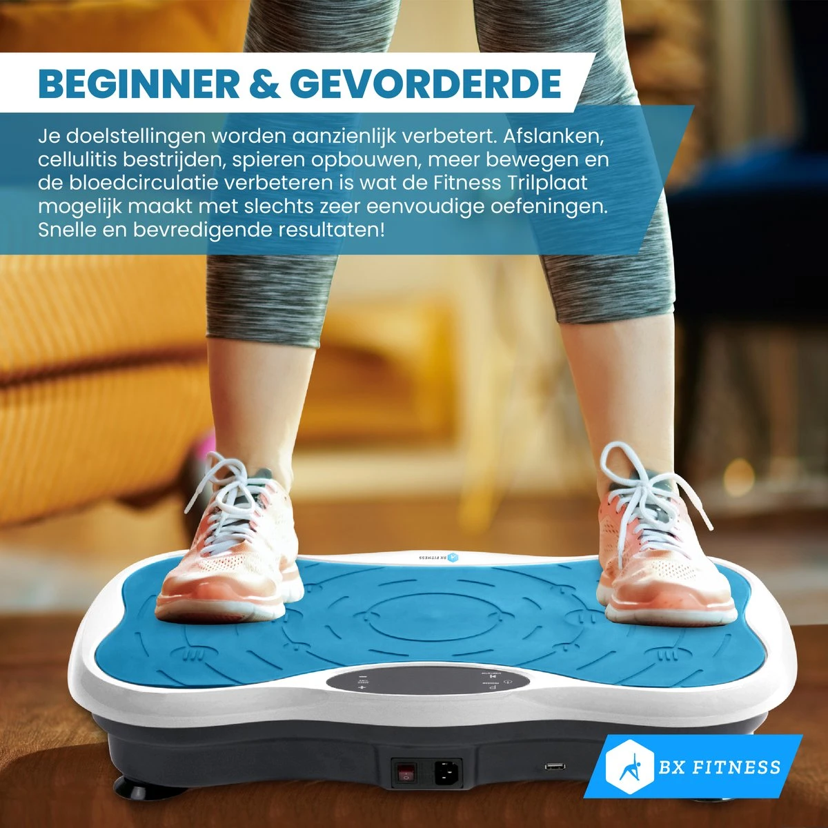 BX Fitness® - Trilplaat Fitness Body Blauw - Incl Weerstandsbanden & Voedingsgids - Sport Trilplaat - Powerplate Voor Cardiotrainingen - Trainingsapparatuur Voor Krachttraining - Ontvang NU Met Duidelijke Handleiding Met Oefeningen + Recepten! 6 BX Fitness® - Trilplaat Fitness Body Blauw - Incl Weerstandsbanden & Voedingsgids - Sport Trilplaat - Powerplate Voor Cardiotrainingen - Trainingsapparatuur Voor Krachttraining - Ontvang NU Met Duidelijke Handleiding Met Oefeningen + Recepten! - Afbeelding 6