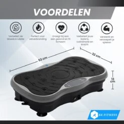 BX Fitness® - Trilplaat Fitness Body Zilver - Incl Weerstandsbanden & Voedingsgids - Sport Trilplaat - Powerplate Voor Cardiotrainingen - Trainingsapparatuur Voor Krachttraining - Ontvang NU Met Duidelijke Handleiding Met Oefeningen + Recepten! -FitForce Outlet Winkel 1200x1200 2121