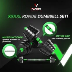 Venom Sports Verstelbare Dumbbell Set Tot 40kg - Professionele 2-in-1 Halterset Gewichten - Gebruiksvriendelijke Fitness Stang - Groen 16 Venom Sports Verstelbare Dumbbell Set Tot 40kg - Professionele 2-in-1 Halterset Gewichten - Gebruiksvriendelijke Fitness Stang - Groen -FitForce Outlet Winkel 1200x1200 213