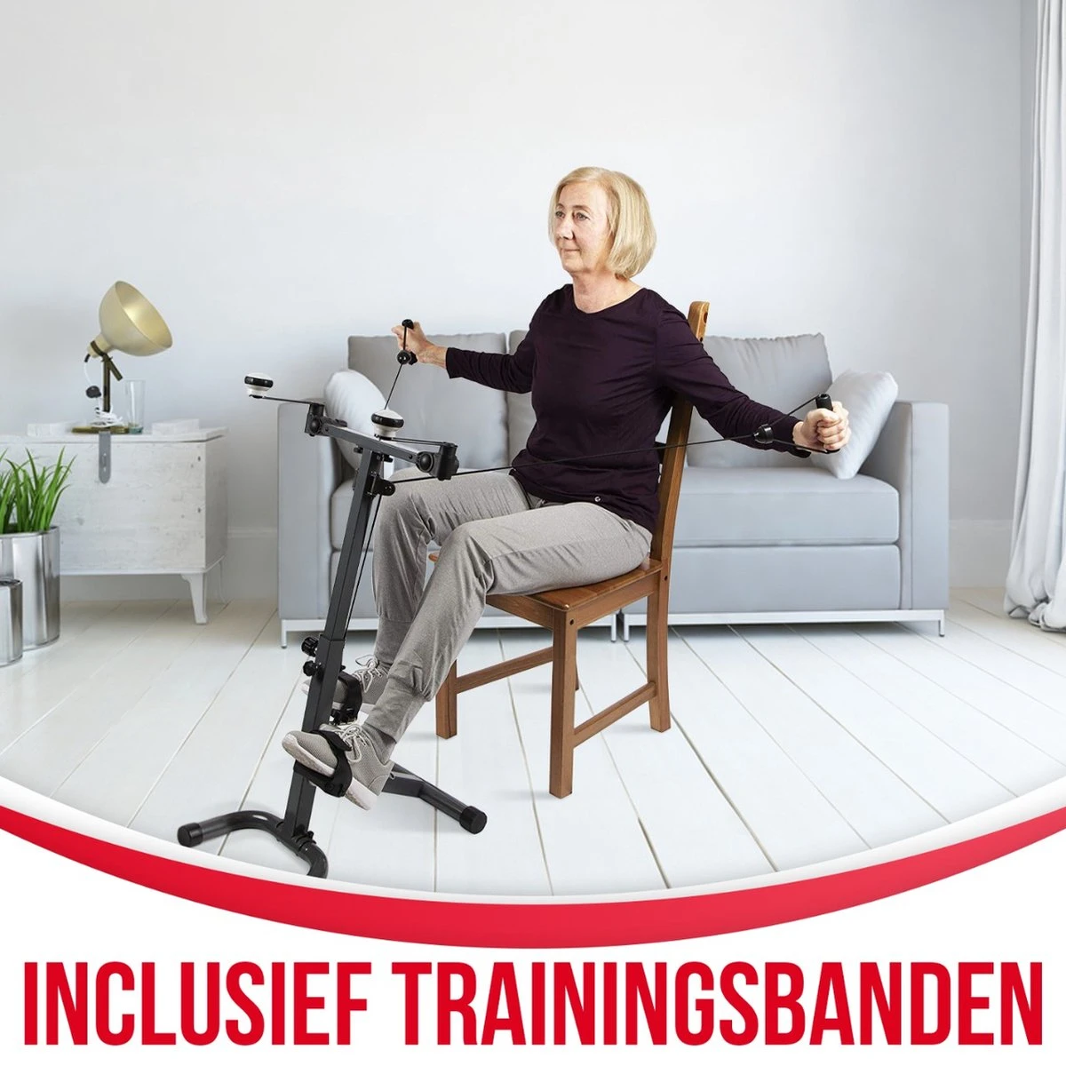 3-in-1 Hometrainer Fietstrainer Fitness Stoelfiets Armtrainer Pedaaltrainer - Voor Senioren Of Revalidatie 5 3-in-1 Hometrainer Fietstrainer Fitness Stoelfiets Armtrainer Pedaaltrainer - Voor Senioren Of Revalidatie - Afbeelding 5