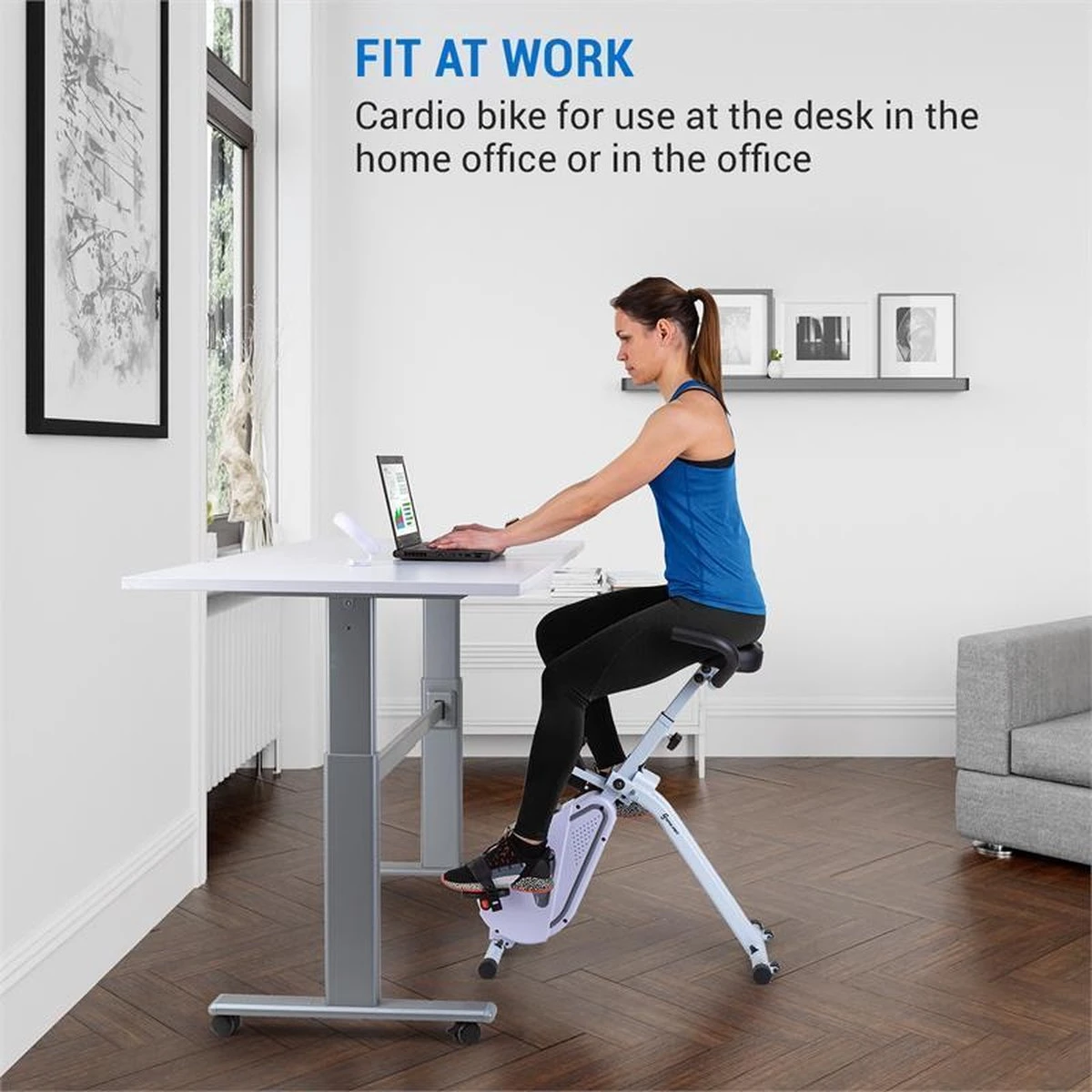 CAPITAL SPORTS Azura Desk Bike - Cardio Bike Voor Gebruik Aan Je Bureau - Hometrainer - 7,5 Kg Vliegwielmassa- Riemaandrijving - Max. 100 Kg 6 CAPITAL SPORTS Azura Desk Bike - Cardio Bike Voor Gebruik Aan Je Bureau - Hometrainer - 7,5 Kg Vliegwielmassa- Riemaandrijving - Max. 100 Kg - Afbeelding 6