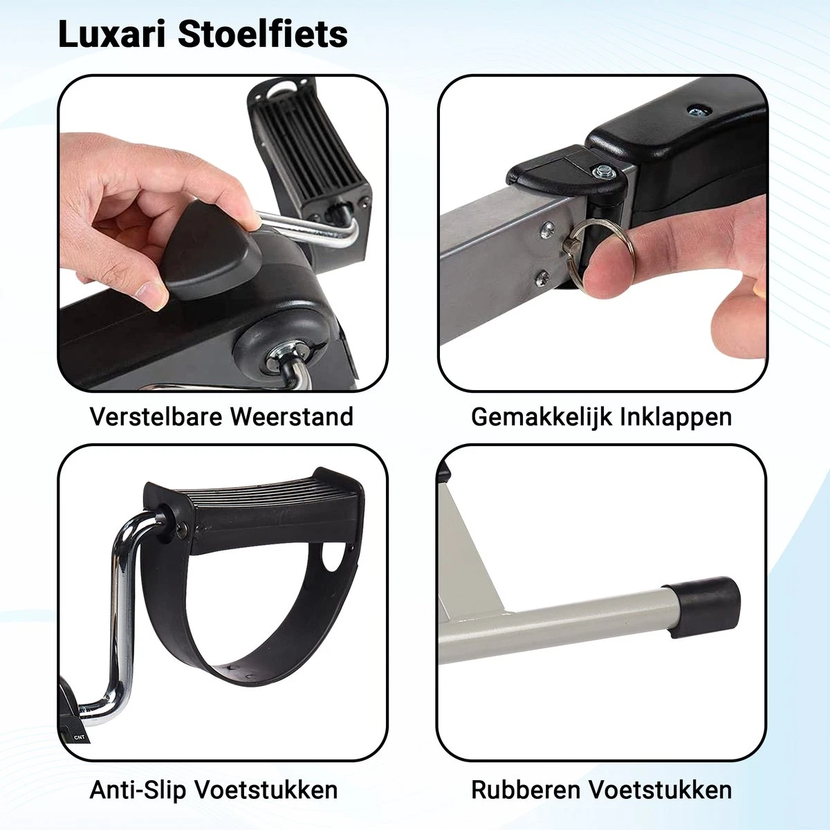 Luxari Stoelfiets - Inclusief Computer - Bureaufiets - Hometrainer - Deskbike - Beentrainer – Pedaaltrainer - Fietstrainer - Bewegingstrainer - Mini Hometrainer 3 Luxari Stoelfiets - Inclusief Computer - Bureaufiets - Hometrainer - Deskbike - Beentrainer – Pedaaltrainer - Fietstrainer - Bewegingstrainer - Mini Hometrainer - Afbeelding 3