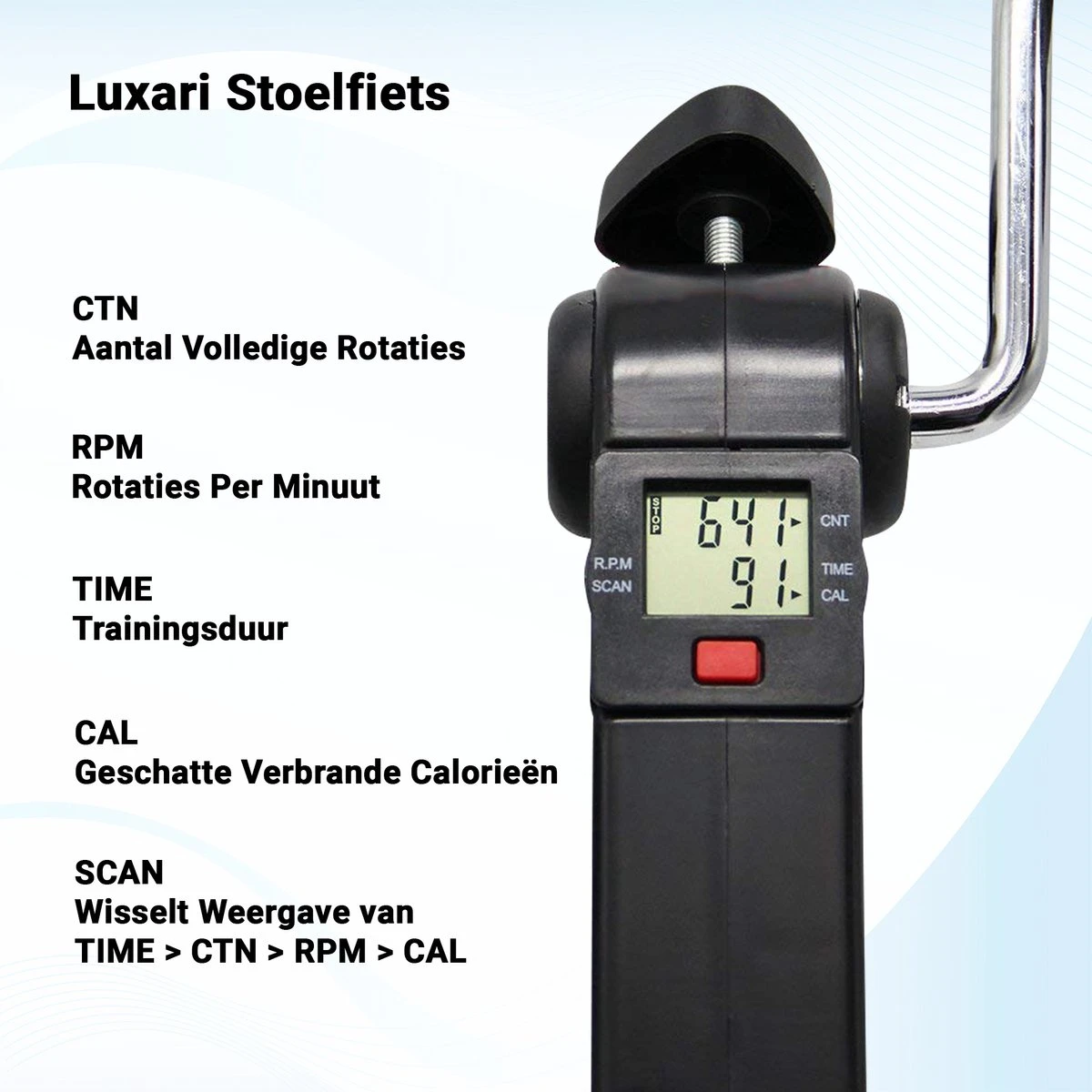 Luxari Stoelfiets - Inclusief Computer - Bureaufiets - Hometrainer - Deskbike - Beentrainer – Pedaaltrainer - Fietstrainer - Bewegingstrainer - Mini Hometrainer 5 Luxari Stoelfiets - Inclusief Computer - Bureaufiets - Hometrainer - Deskbike - Beentrainer – Pedaaltrainer - Fietstrainer - Bewegingstrainer - Mini Hometrainer - Afbeelding 5