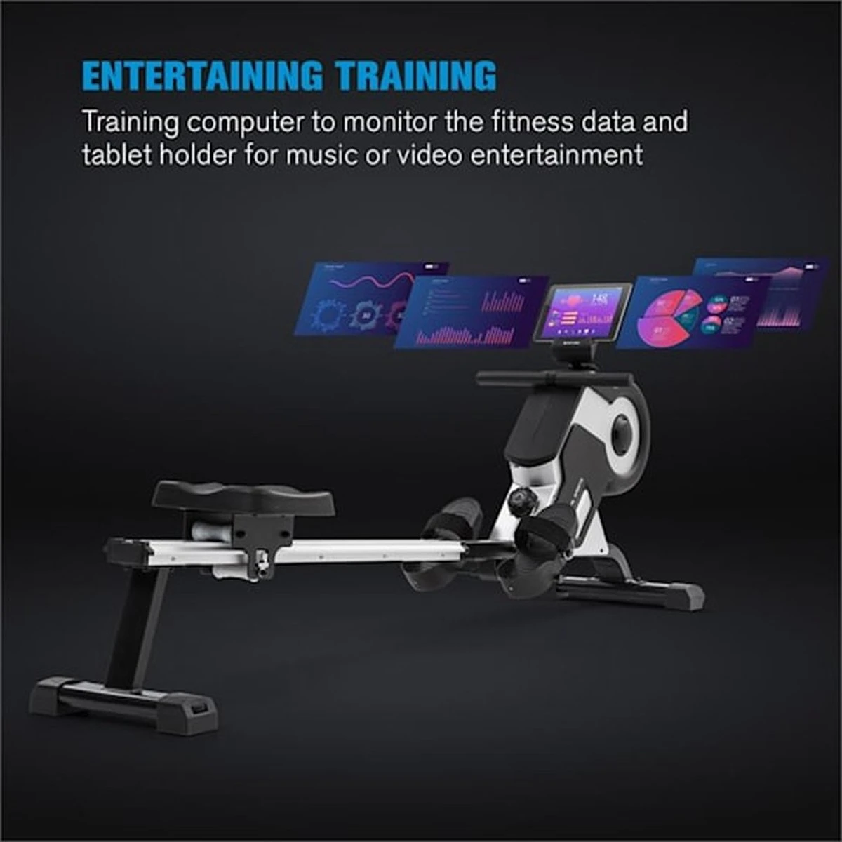 CAPITAL SPORTS Stream M1 Roeitrainer 105cm - LC Display - 8 Standen - Roeimachine - Roeiapparaat - Magneetweerstand 4 CAPITAL SPORTS Stream M1 Roeitrainer 105cm - LC Display - 8 Standen - Roeimachine - Roeiapparaat - Magneetweerstand - Afbeelding 4