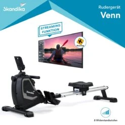 Skandika Venn Roeimachine – Roeitrainers - Roeimachine - Home Roeiapparaat Fitness - Tablet Houder, Roeier Met Multifunctionele Computer, 8 Weerstandsniveaus Instelbaar, Onderhoudsarm - Fitnessapparaten - Grijs -FitForce Outlet Winkel 1200x1200 2222