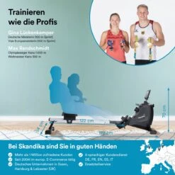 Skandika Venn Roeimachine – Roeitrainers - Roeimachine - Home Roeiapparaat Fitness - Tablet Houder, Roeier Met Multifunctionele Computer, 8 Weerstandsniveaus Instelbaar, Onderhoudsarm - Fitnessapparaten - Grijs -FitForce Outlet Winkel 1200x1200 2223