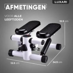 Luxari - 2-in-1 Verstelbare Weerstand - Stepper - Computer - 2 Weerstandskabels - Zwart/wit - Mini Stepper - Aerobic Stepper -FitForce Outlet Winkel 1200x1200 2256