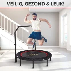 Luxari - Fitness Trampoline Pro - Inclusief Stang En Beschermhoes - 105 Cm Diameter - Opvouwbaar - Belastbaar Tot 150 Kg - Hometrainer - Fitness Trampoline -FitForce Outlet Winkel 1200x1200 2311