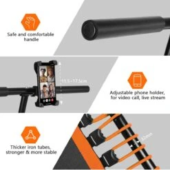 FOXSPORT Trampoline - Jump - Fitness - Volwassene Of Kindertrampoline - Met Telefoonhouder - Fitness Trampoline Met Handvat - Mini Trampoline - Kleine Trampoline - Sport Trampoline - Inclusief Handgrip - Fitnesstrampolines - Vereist Montage - 123 Cm -FitForce Outlet Winkel 1200x1200 2313