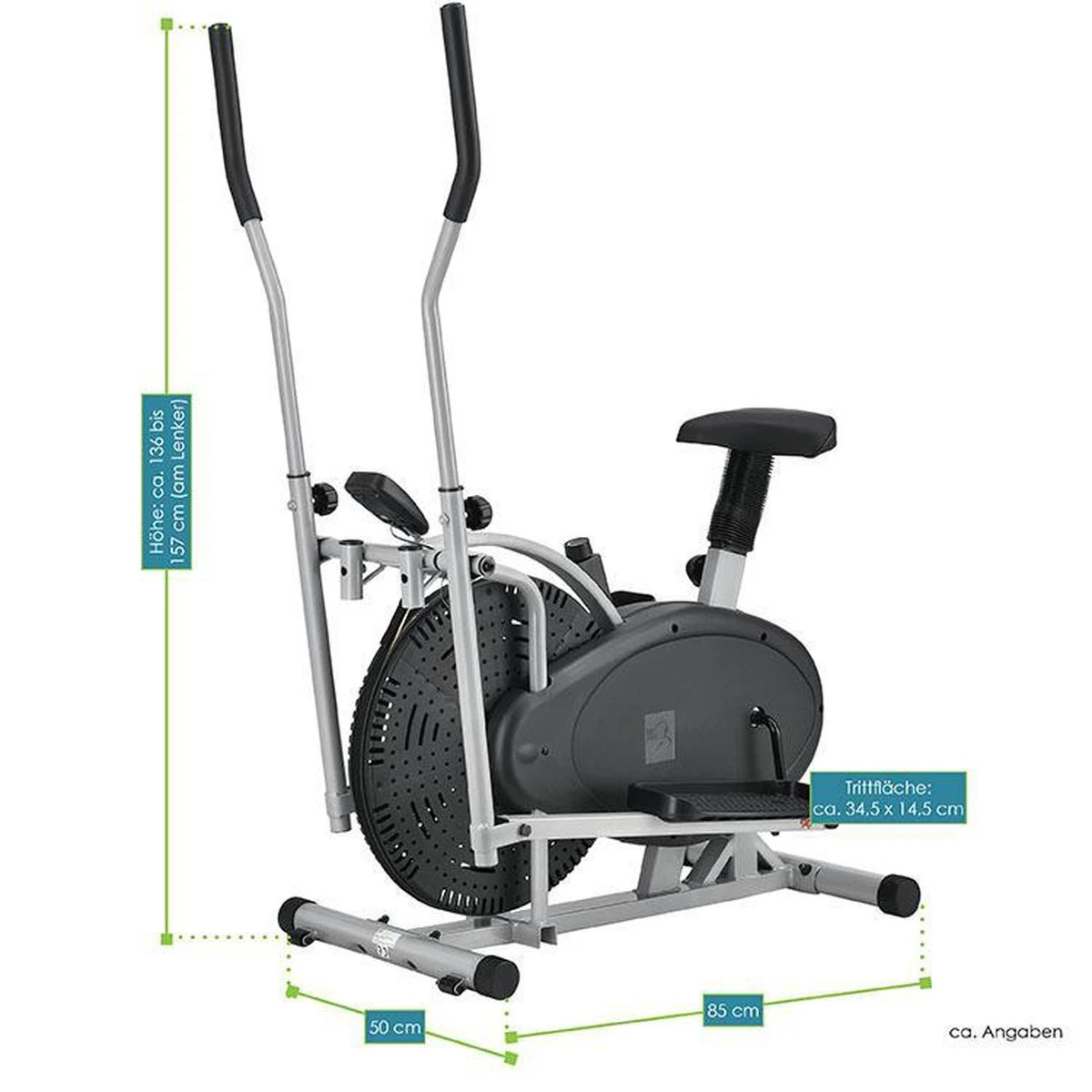2 In 1 Hometrainer / Crosstrainer - 85 X 50 X 157 Cm 4 2 In 1 Hometrainer / Crosstrainer - 85 X 50 X 157 Cm - Afbeelding 4