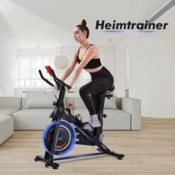 Indoor Cycling Fiets Met Magnetische Weerstand - Stationaire Cardiogym Hometrainer - 6 Kg Vliegwiel En Verstelbaar Comfortabel Zitje - Zwart En Rood