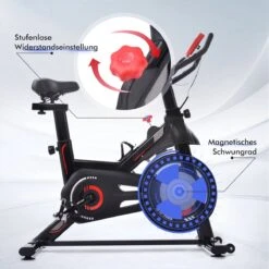 Indoor Cycling Fiets Met Magnetische Weerstand - Stationaire Cardiogym Hometrainer - 6 Kg Vliegwiel En Verstelbaar Comfortabel Zitje - Zwart En Rood -FitForce Outlet Winkel 1200x1200 2372