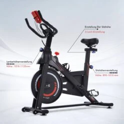 Indoor Cycling Fiets Met Magnetische Weerstand - Stationaire Cardiogym Hometrainer - 6 Kg Vliegwiel En Verstelbaar Comfortabel Zitje - Zwart En Rood -FitForce Outlet Winkel 1200x1200 2375