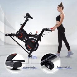 Indoor Cycling Fiets Met Magnetische Weerstand - Stationaire Cardiogym Hometrainer - 6 Kg Vliegwiel En Verstelbaar Comfortabel Zitje - Zwart En Rood -FitForce Outlet Winkel 1200x1200 2377