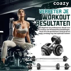Coazy Dumbell En Barbell Set Verstelbaar - Dumbells - Gewichten Fitness - Halterstang Met Gewichten - Halter -FitForce Outlet Winkel 1200x1200 238