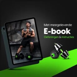 EchoGoods Halterset 30 KG - 2x15 KG - GRATIS Trainingschema - Dumbell Set - Barbell Halterstang Met Gewichten – Verstelbare Dumbells Met Gewichtschijven - Fitness Stang - Black Friday -FitForce Outlet Winkel 1200x1200 244