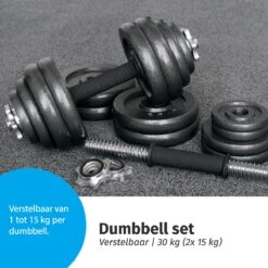 Verstelbare Dumbbell Set 30 Kg Met Koffer - Gietijzeren Gewichten - 2x 15 Kg -FitForce Outlet Winkel 1200x1200 258