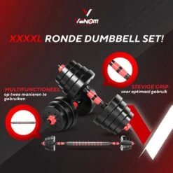 Venom Sports Verstelbare Dumbbell Set Tot 30kg - Professionele 2-in-1 Halterset Gewichten - Gebruiksvriendelijke Fitness Stang - Rood 18 Venom Sports Verstelbare Dumbbell Set Tot 30kg - Professionele 2-in-1 Halterset Gewichten - Gebruiksvriendelijke Fitness Stang - Rood -FitForce Outlet Winkel 1200x1200 267