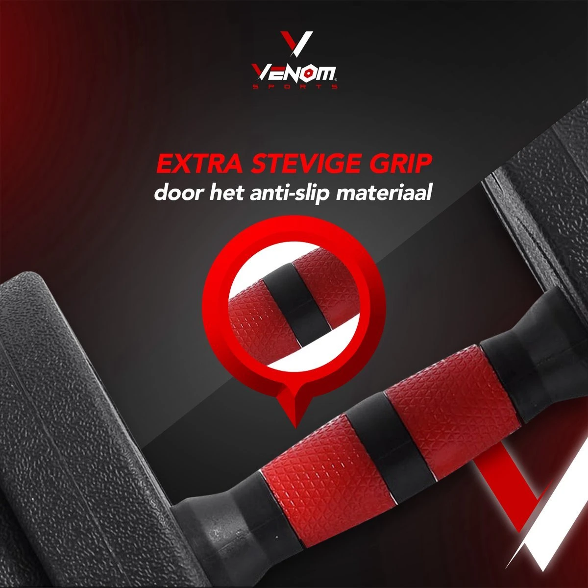 Venom Sports Verstelbare Dumbbell Set Tot 30kg - Professionele 2-in-1 Halterset Gewichten - Gebruiksvriendelijke Fitness Stang - Rood 10 Venom Sports Verstelbare Dumbbell Set Tot 30kg - Professionele 2-in-1 Halterset Gewichten - Gebruiksvriendelijke Fitness Stang - Rood - Afbeelding 10