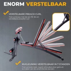 Fitnessbank - Halterbank Verstelbaar - Halterbank - Buikspierbank - Beentrainer - Fitness - 153 X 53 X 102 Cm 13 Fitnessbank - Halterbank Verstelbaar - Halterbank - Buikspierbank - Beentrainer - Fitness - 153 X 53 X 102 Cm -FitForce Outlet Winkel 1200x1200 284