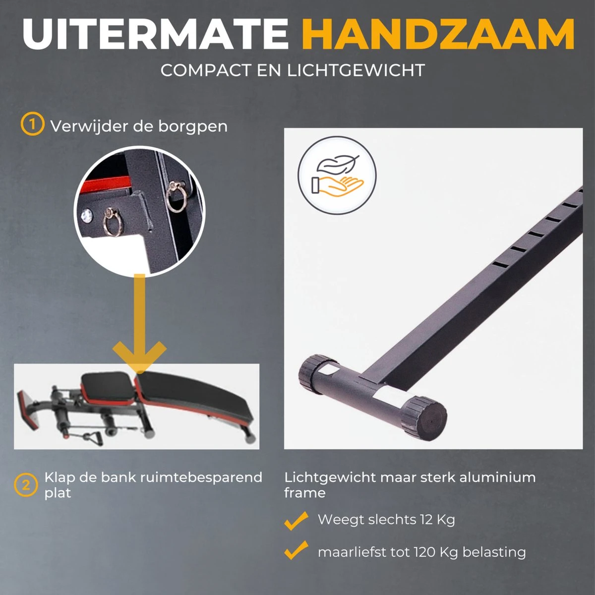 Fitnessbank - Halterbank Verstelbaar - Halterbank - Buikspierbank - Beentrainer - Fitness - 153 X 53 X 102 Cm 4 Fitnessbank - Halterbank Verstelbaar - Halterbank - Buikspierbank - Beentrainer - Fitness - 153 X 53 X 102 Cm - Afbeelding 4