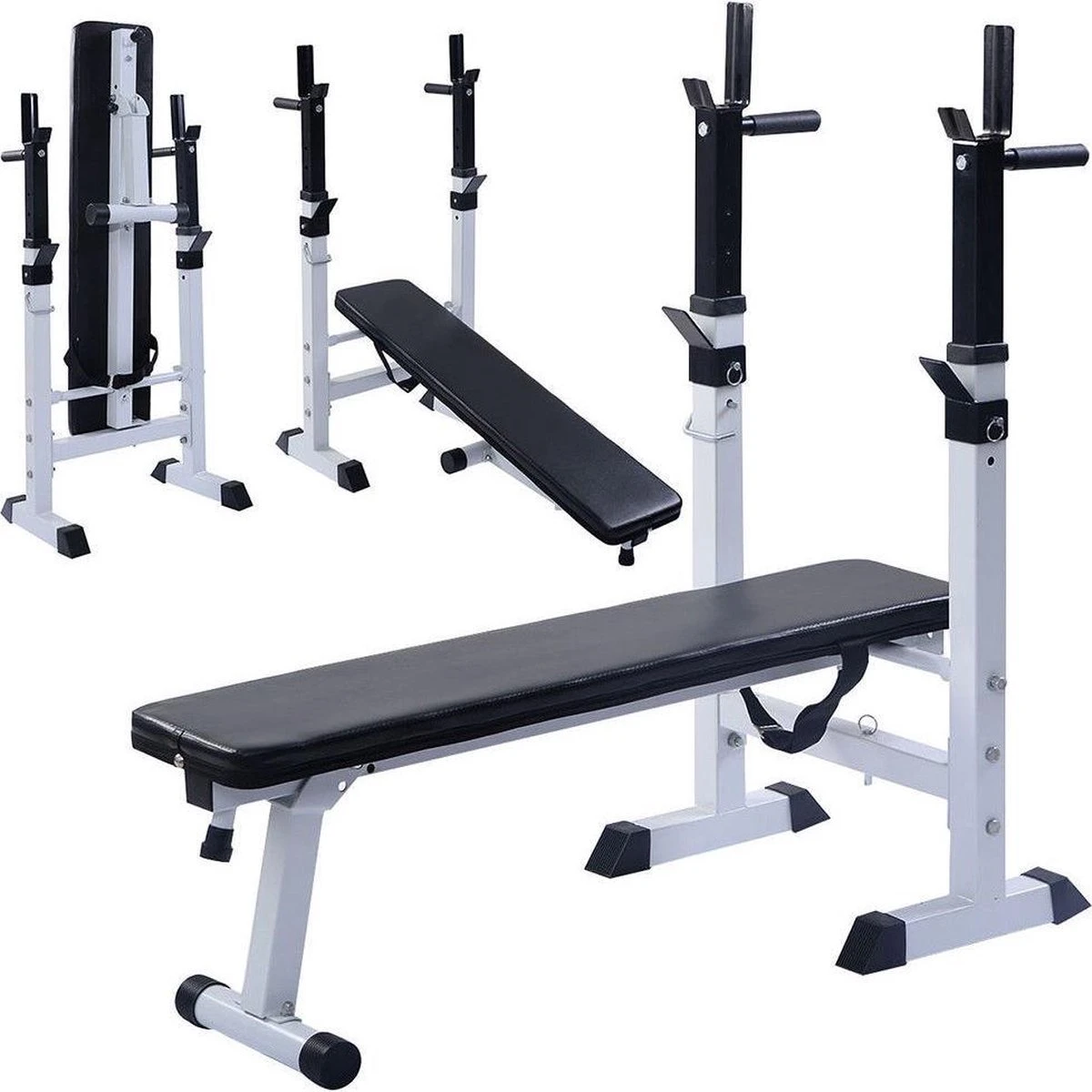 Trend24 - Physionics - Fitnessbank Met Haltersteunen 2 Trend24 - Physionics - Fitnessbank Met Haltersteunen - Afbeelding 2