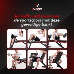 Venom Sports 4 In 1 Multifunctionele Trainingsbank - Geschikt Voor Trainen Van Bicep, Borst, Onderrug En Buik - Fitnessbank - Bench Press - Trainingsbank - Zwart/rood -FitForce Outlet Winkel 1200x1200 311