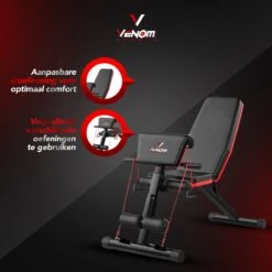Venom Sports 4 In 1 Multifunctionele Trainingsbank - Geschikt Voor Trainen Van Bicep, Borst, Onderrug En Buik - Fitnessbank - Bench Press - Trainingsbank - Zwart/rood -FitForce Outlet Winkel 1200x1200 312