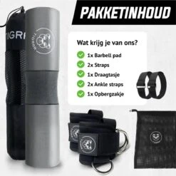 Tigrar - Ankle Strap - Barbell Pad - 2 X Fitness Enkelband 1 X Nekbeschermer Voor Halterstang - Compleet Bundelpakket -FitForce Outlet Winkel 1200x1200 32