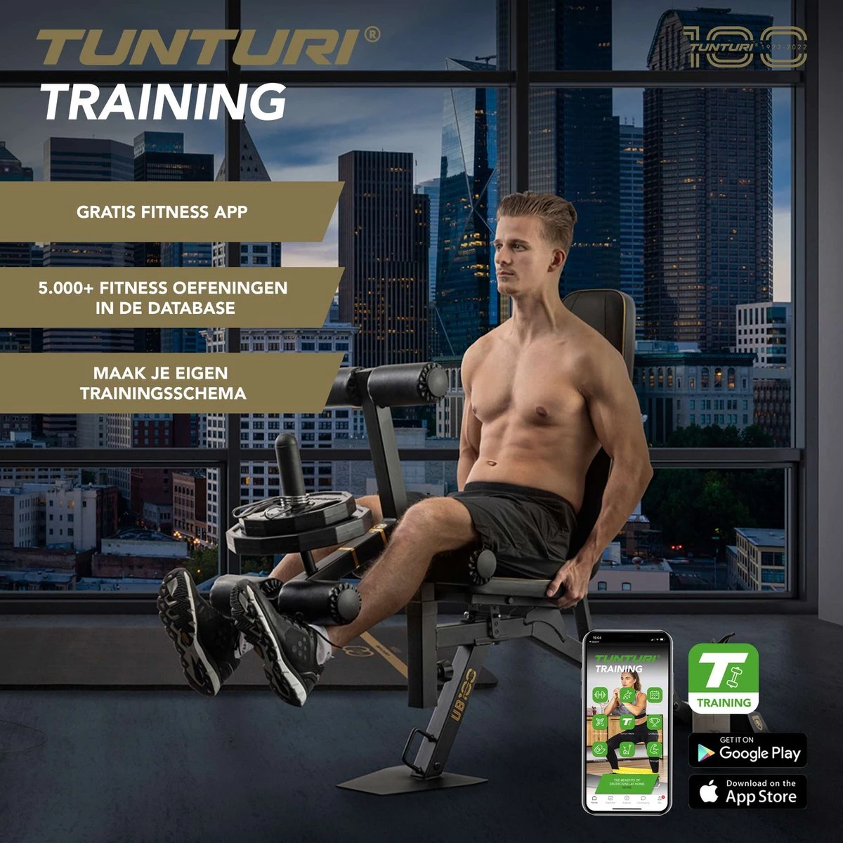 Tunturi Centuri UB100 Halterbank Verstelbaar - Fitnessbank Belastbaar Tot 200kg - Trainingsbank, Buikspierbank & Leg Extension In één 12 Tunturi Centuri UB100 Halterbank Verstelbaar - Fitnessbank Belastbaar Tot 200kg - Trainingsbank, Buikspierbank & Leg Extension In één - Afbeelding 12