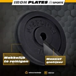 ScSPORTS® Gewichten Set 20 Kg - 2 X 10 Kg Halterschijf - Gietijzer - Boring 30 Mm - Zwart -FitForce Outlet Winkel 1200x1200 37