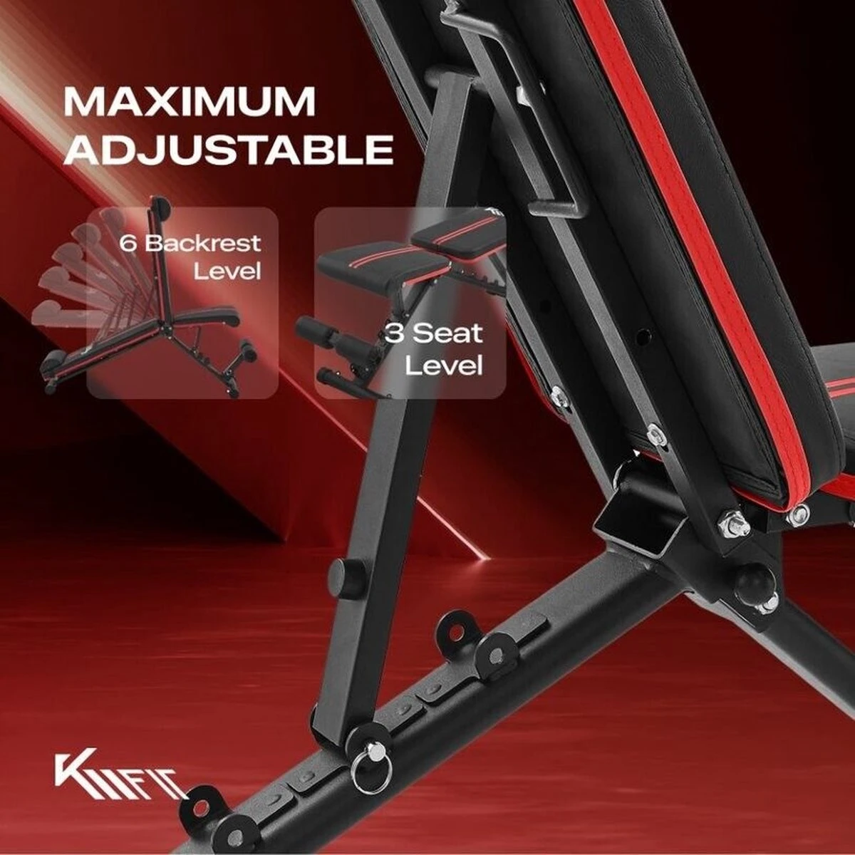 KM-Fit Multifunctionele Opvouwbare Gewichtsbank Full Body Workout Fitness Sport 10 KM-Fit Multifunctionele Opvouwbare Gewichtsbank Full Body Workout Fitness Sport - Afbeelding 10