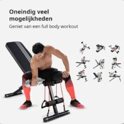 EchoGoods Halterbank - Inclusief Gratis Weerstandbanden En E-book - Fitnessbank - Bench Press - Trainingsbank - Halterbank Verstelbaar - Halterbank Opklapbaar - Rugsteun - Halterbank Gemonteerd + GRATIS E-book -FitForce Outlet Winkel 1200x1200 387