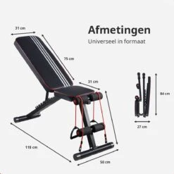 EchoGoods Halterbank - Inclusief Gratis Weerstandbanden En E-book - Fitnessbank - Bench Press - Trainingsbank - Halterbank Verstelbaar - Halterbank Opklapbaar - Rugsteun - Halterbank Gemonteerd + GRATIS E-book -FitForce Outlet Winkel 1200x1200 389