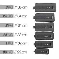 #DoYourFitness® - Neopreen Enkel- & Polsgewichten »Mevia« - 0,5 Kg Tot 3 Kg - Robuuste Klittenbandsluiting - Ankle / Wrist Weights - 3kg / Blauw & Zwart -FitForce Outlet Winkel 1200x1200 410