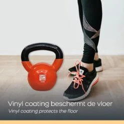 Orange Gym, Vinyl Kettlebell – 12KG, Russische Kettlebell, Neoprene Coating -FitForce Outlet Winkel 1200x1200 414