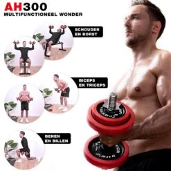 Sportstech AH300 Halterset - Korte&lange Halter Dumbbell Ineen - 30 Kg - Halters - Gewichten -FitForce Outlet Winkel 1200x1200 45