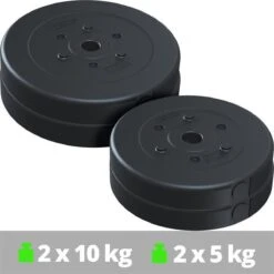 ScSPORTS® Halterschijven Set 30 Kg - Kunststof - 30 Mm - 2x10 - 2x5 Kg - Gewichten -FitForce Outlet Winkel 1200x1200 468