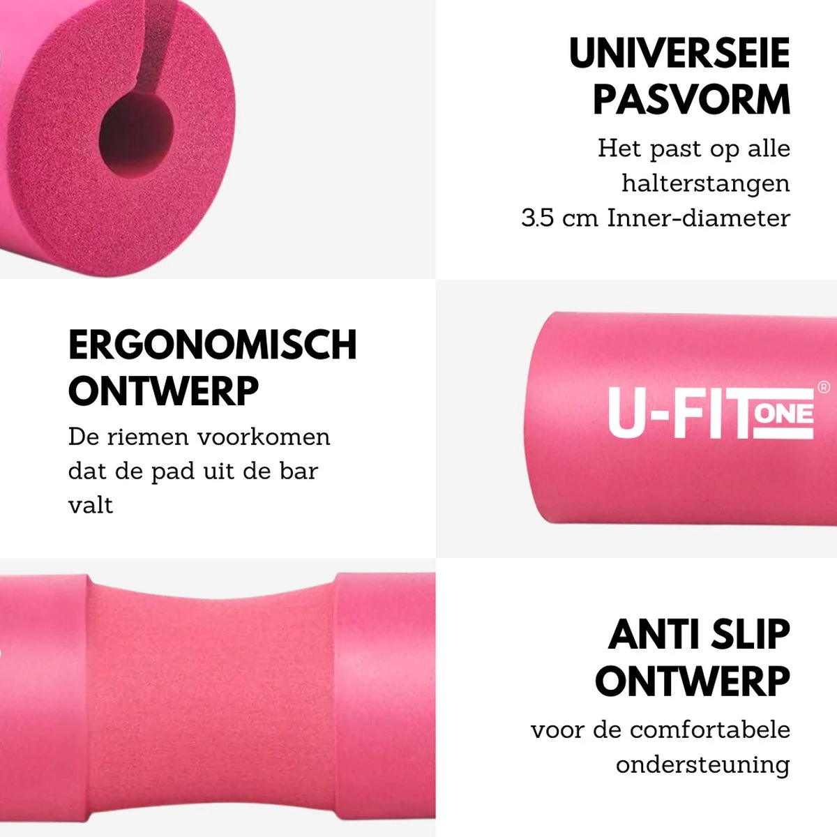 U Fit One Barbell Pad & 2 Stuks Ankle Straps Set - Enkelband - Ankle Cuff Strap - Enkel Strap - Billen Trainer - Nekbeschermer - Barpad - Squat Sponge Bar Pad - Schouderpad - Halterstang - Lunges - Hip Thrust - Roze 2 U Fit One Barbell Pad & 2 Stuks Ankle Straps Set - Enkelband - Ankle Cuff Strap - Enkel Strap - Billen Trainer - Nekbeschermer - Barpad - Squat Sponge Bar Pad - Schouderpad - Halterstang - Lunges - Hip Thrust - Roze - Afbeelding 2