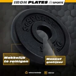 ScSPORTS® Halterschijven Set 5 Kg - Gietijzer - 30 Mm - 4x1,25 Kg - Gewichten -FitForce Outlet Winkel 1200x1200 56
