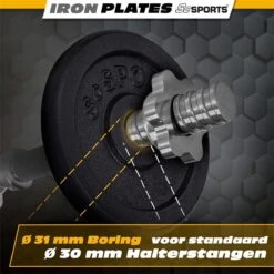 ScSPORTS® Halterschijven Set 5 Kg - Gietijzer - 30 Mm - 4x1,25 Kg - Gewichten -FitForce Outlet Winkel 1200x1200 57