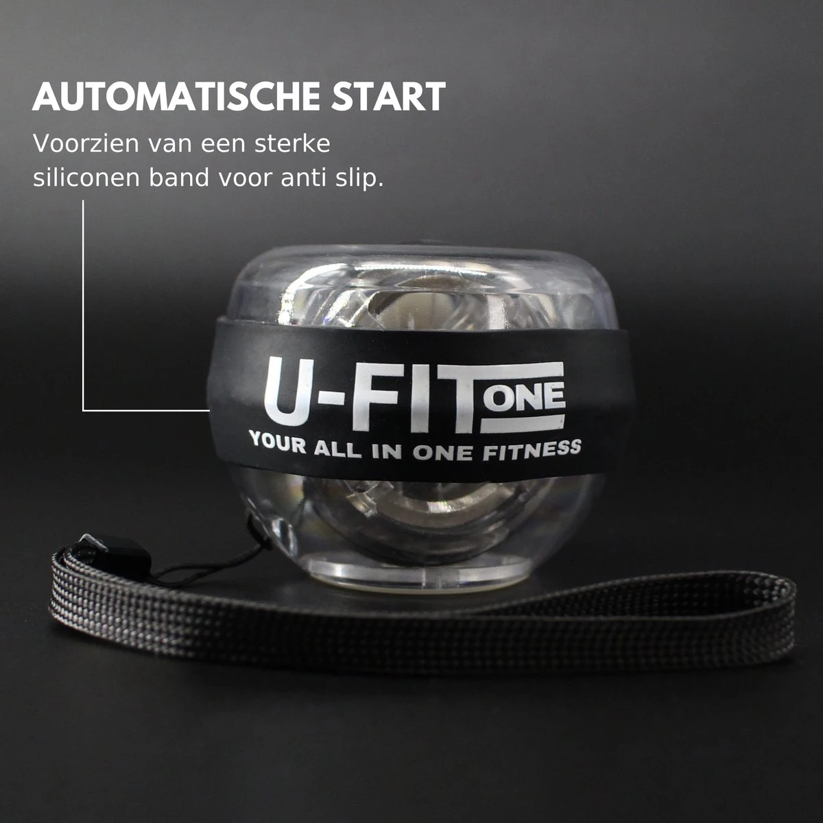 U Fit One PowerBall Met Autostart En Instructies - Forceball - WristBall - Spinner - Handtrainer - Polstrainer - Stressbal - Zwart 5 U Fit One PowerBall Met Autostart En Instructies - Forceball - WristBall - Spinner - Handtrainer - Polstrainer - Stressbal - Zwart - Afbeelding 5