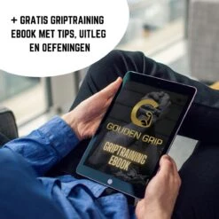 Gouden Grip Handknijper Level 2 (45kg) + GRATIS Griptraining E-book - Handtrainer - Handgripper - Onderarmtrainer - Hand Grips - Knijphalter - Handknijper Fitness - Grip Trainer - Heavy Grip -FitForce Outlet Winkel 1200x1200 590