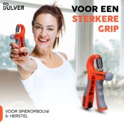 Pulver -Handtrainer 10 To 60kg Met Vingertrainer - Handknijper- Knijphalter - Armtrainer – Gewichten - Hand Knijper Set - Handgripper - Hand Gripper - Grip - Onderarm Trainer - Buigveer – Grip Trainer - Vinger - Hand Spier - Fitness - Oranje -FitForce Outlet Winkel 1200x1200 616