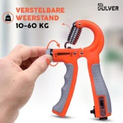 Pulver -Handtrainer 10 To 60kg Met Vingertrainer - Handknijper- Knijphalter - Armtrainer – Gewichten - Hand Knijper Set - Handgripper - Hand Gripper - Grip - Onderarm Trainer - Buigveer – Grip Trainer - Vinger - Hand Spier - Fitness - Oranje -FitForce Outlet Winkel 1200x1200 617