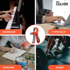 Pulver -Handtrainer 10 To 60kg Met Vingertrainer - Handknijper- Knijphalter - Armtrainer – Gewichten - Hand Knijper Set - Handgripper - Hand Gripper - Grip - Onderarm Trainer - Buigveer – Grip Trainer - Vinger - Hand Spier - Fitness - Oranje -FitForce Outlet Winkel 1200x1200 619